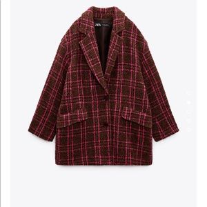 Zara wool blend plaid coat blogger’s fav